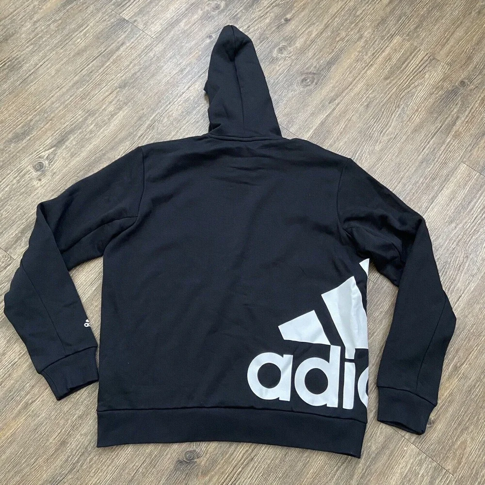 Mens Adidas Black Big Badge of Sport Boxy‎ Pullover Hoodie FR6607 XSMALL XS